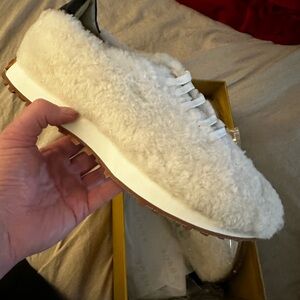 Rhude White Sherpa Runner Sneakers